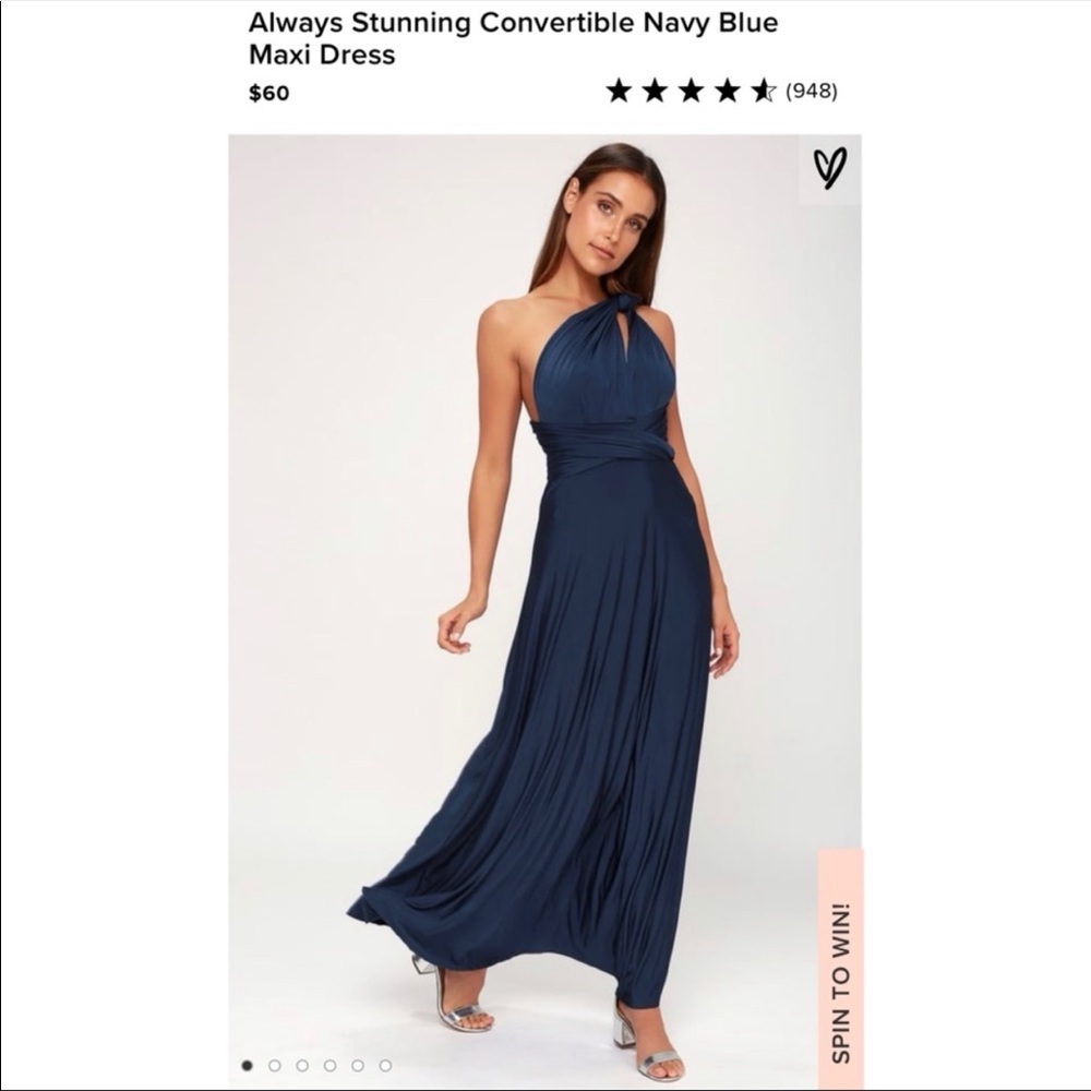 Lulus Always Stunning Convertible Navy Blue Maxi